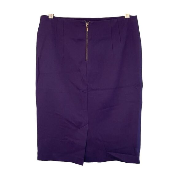 Willi Smith Stretch Mini Pencil Skirt Royal‎ Blue Knit Back Slit Classic 2 - Picture 2 of 4